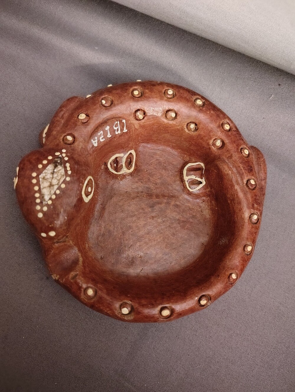 Ibiza Handmade Astray Of A Lizard From Red Clay